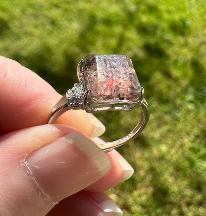 Sterling 925 Super 7 Strawberry Quartz Ring #49