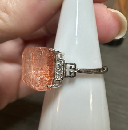 Sterling 925 Super 7 Strawberry Quartz Ring #11