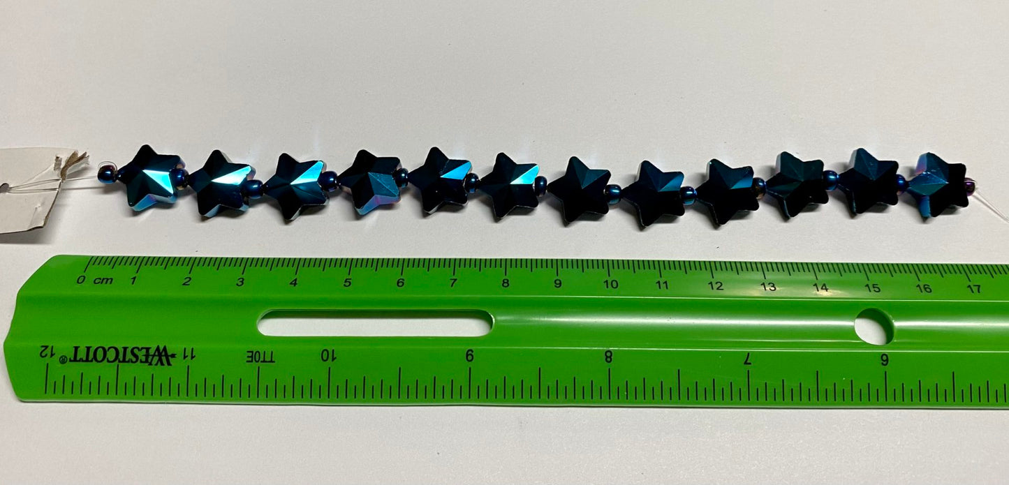 Blue Star Bead Strand