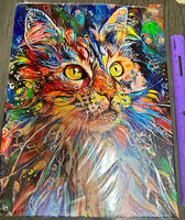 Psychedelic Cat Framed Canvas Print