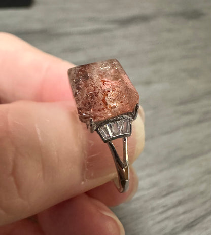 Sterling 925 Super 7 Strawberry Quartz Ring #27