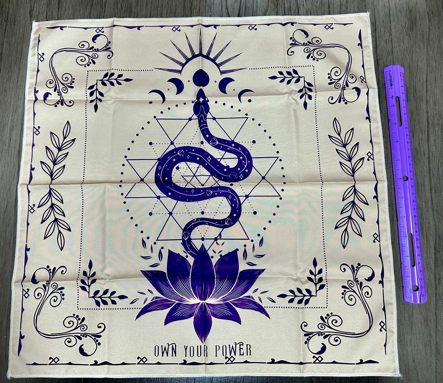 Moon Phase & Snake Tarot/Altar Cloth Tapestry