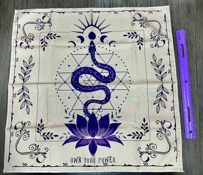 Moon Phase & Snake Tarot/Altar Cloth Tapestry