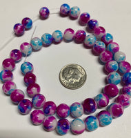 Pink & Blue Glass Bead Strand