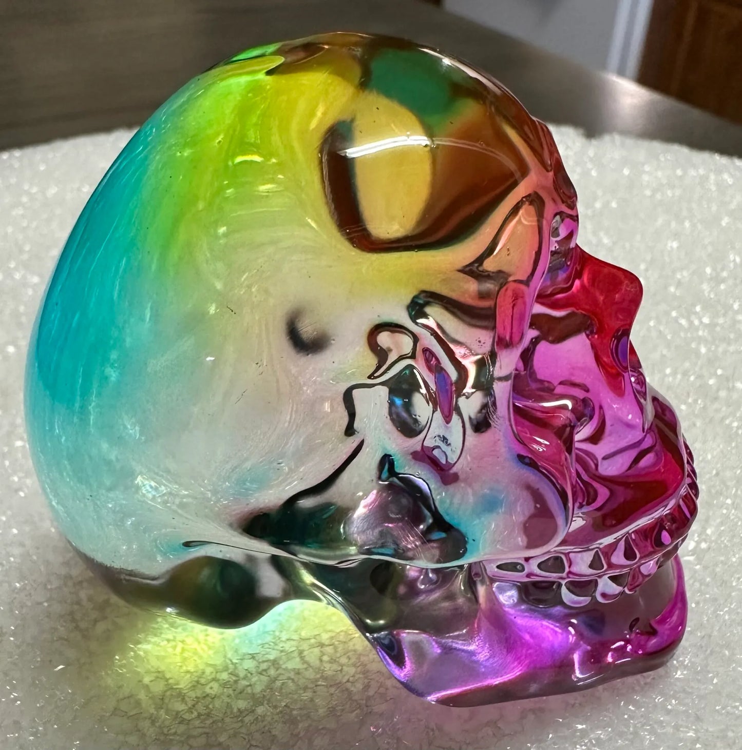 Green/Blue/Purple Crystal Glass Skull