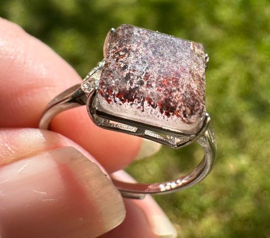 Sterling 925 Super 7 Strawberry Quartz Ring #55