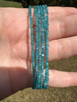 Natural 2mm Blue Apatite Anklets