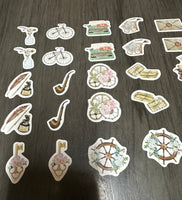 Vintage Past Stickers Set of 46