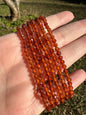 Hessonite Garnet 4mm Faceted 7.5” Stretch Bracelet