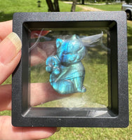 Labradorite Whimsical Cat with Case