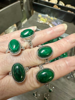 Natural Malachite Rings