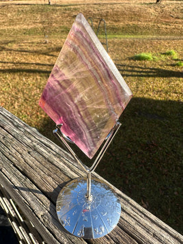 Rhombus Shaped Fluorite Carving with Stand #5