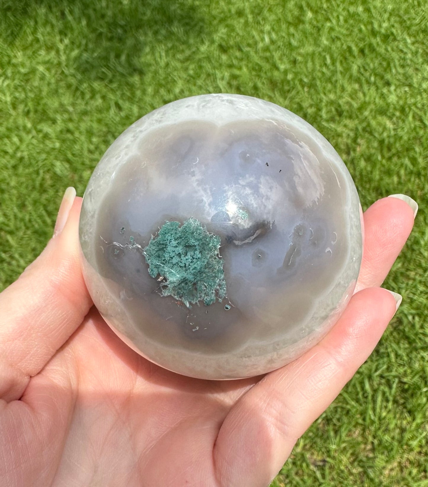 Moss Agate Crystal Ball Sphere 66.39mm #1