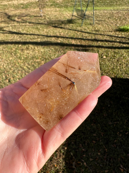 Gold Rutilated Quartz Point #1