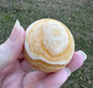 Yellow Calcite Stripe Sphere #7