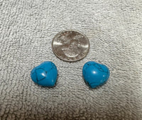 Blue Howlite Imitation Heart Pair