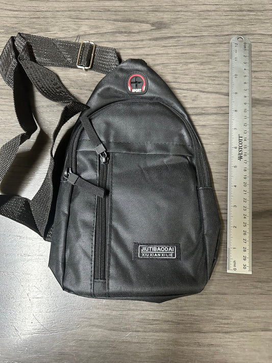 Nylon Black Backpack Crossbody Bag