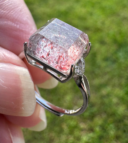 Sterling 925 Super 7 Strawberry Quartz Ring #61