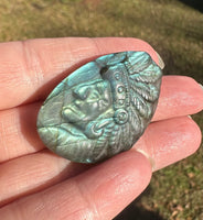 Carved Native American Labradorite with Case #2