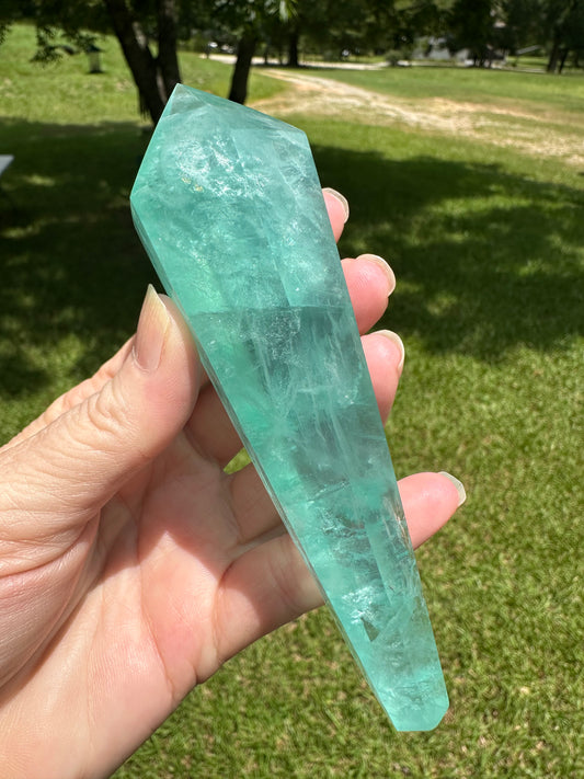 Neon Green Fluorite Scepter #1