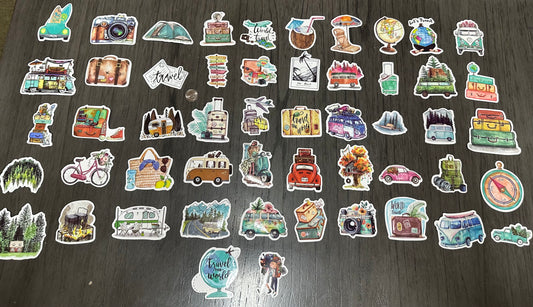 Retro Travel Stickers Set of 52