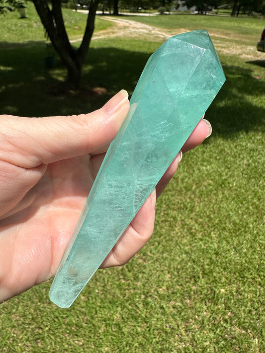 Neon Green Fluorite Scepter #4