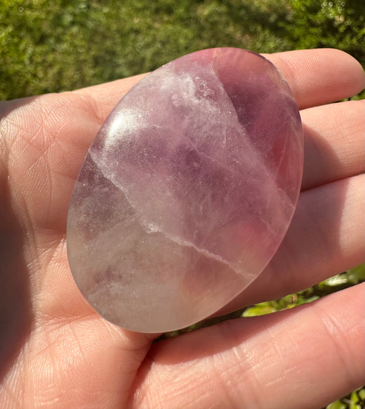 Fluorite Palm Stone #7