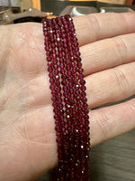 Natural 3mm Faceted Garnet Necklace