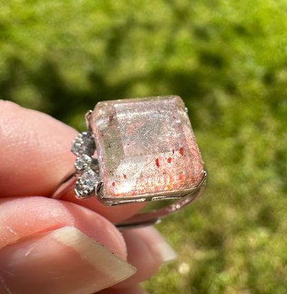 Sterling 925 Super 7 Strawberry Quartz Ring #53