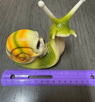 Green & Yellow Orange Snail with Skull