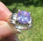 Sterling Silver Lavender Cz Ring Sz 7-8 #37