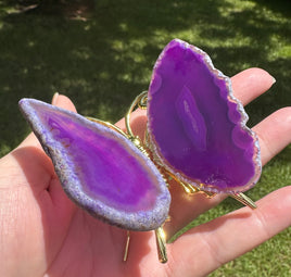 Butterfly with Purple Agate Slices