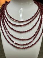 Natural 3mm Faceted Garnet Necklace