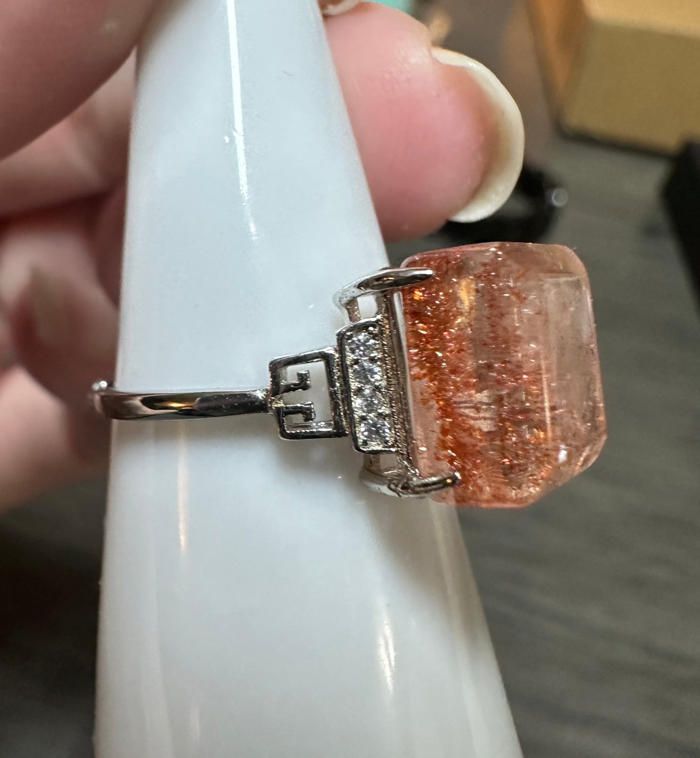 Sterling 925 Super 7 Strawberry Quartz Ring #11