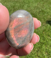 Orange & Pink Labradorite Palmstone #9