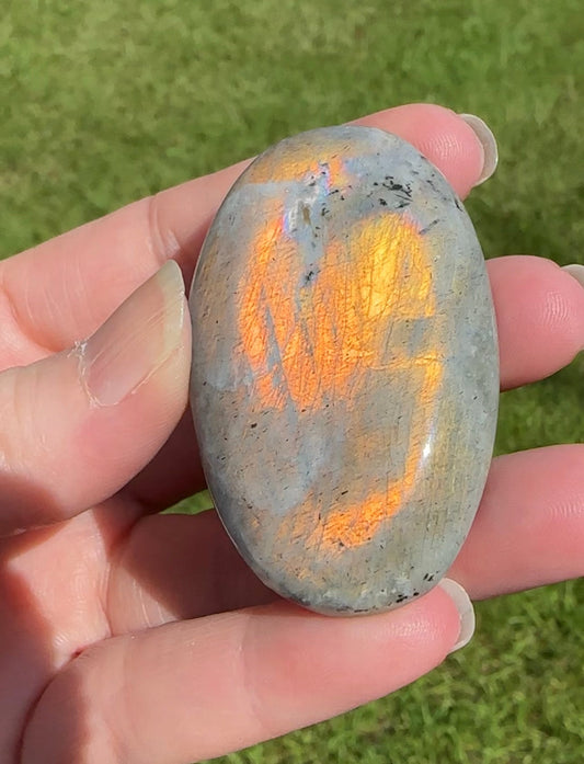 Lovely Orange Labradorite Palmstone #16