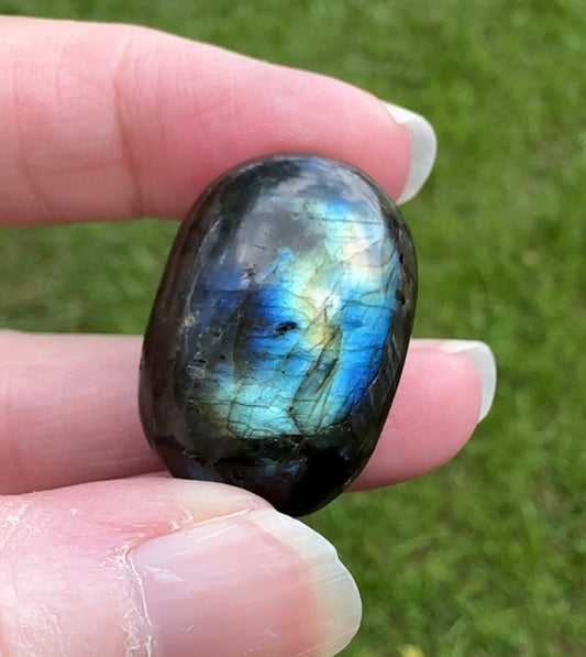 Shiny Labradorite Palmstone #17