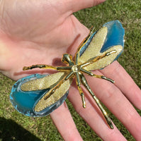 Dragonfly with Agate Slice Wings