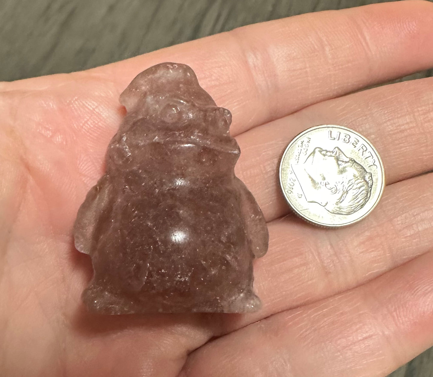 Ghostly Ghoul Strawberry Quartz Carved Crystal