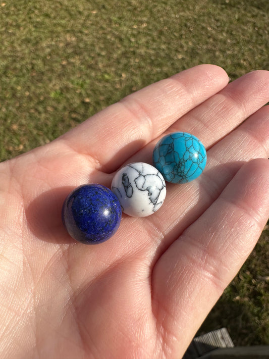 Set of Three Imitation Gemstone Spheres