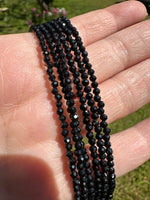 Natural 3mm Faceted Black Spinel Necklace