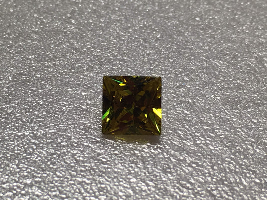 Princess Cut Yellow Cz 7mm 2.95ct