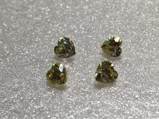 Heartshape Yellow 4mm Cz