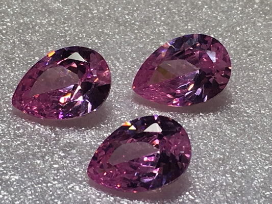 Pearshape Pink Cz 10x7mm