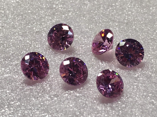 Round Pink 5mm Cz