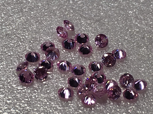 Round Pink Cz 2.5mm