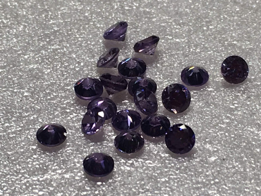 Round Purple Cz 3mm