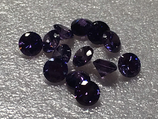 Round Purple 4mm Cz