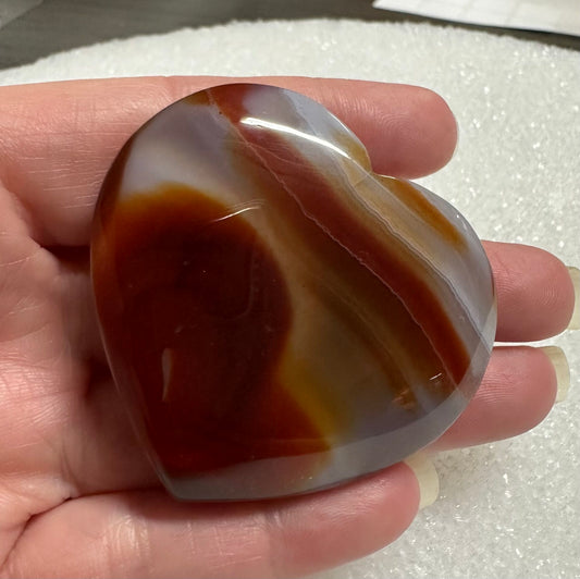 Carnelian Heart Palm Stone #0