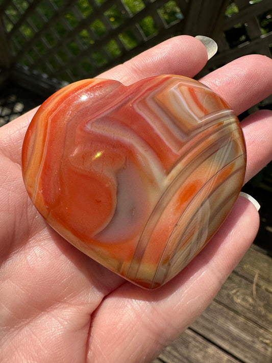 Carnelian Heart Palm Stone #1